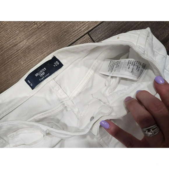Hollister High-Rise Super Skinny Jeans Sz 9 White Destroyed Stretch W29 L25 - Picture 4 of 6